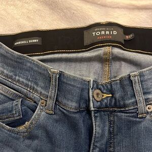 Torrid premium jeans size 14 R ripped bombshell skinny.